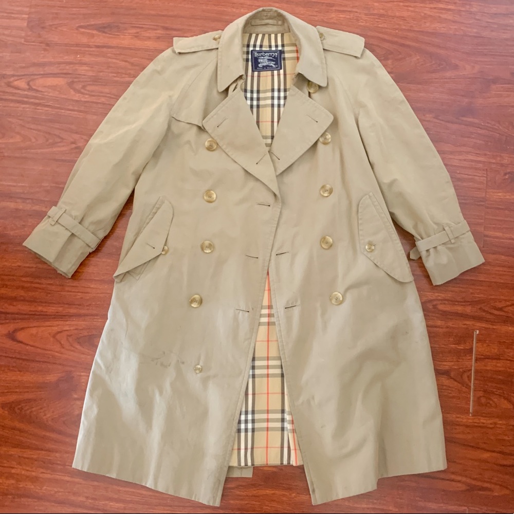 BURBERRY Trench Coat 48S Vintage Belted Khaki Tan